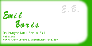 emil boris business card